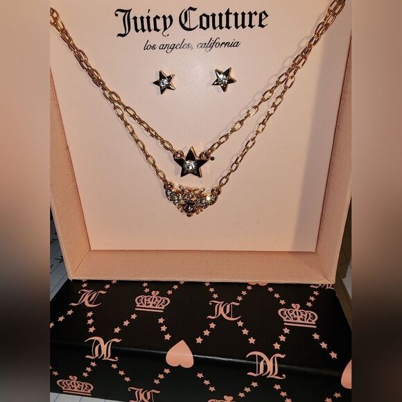 Juicy Couture Jewelry - Juicy Couture Gold Star Necklace and Earring Set